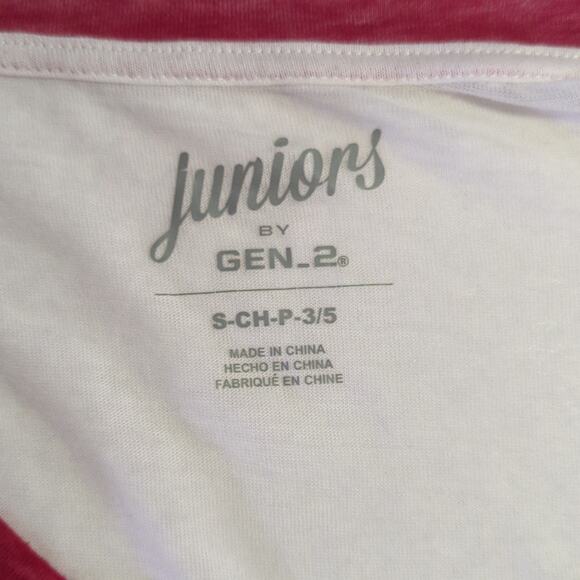 Juniors by GEN_2 Hoosiers Top IU Indiana University Woman's Small 3/5 Red White - Picture 8 of 12